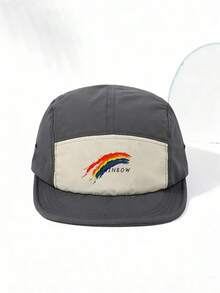 男士彩虹骄傲图案五片帽 | 可调节短帽檐老爹帽 | 休闲街头风棒球帽，节日礼物 - 彩虹帽 - 查看 9