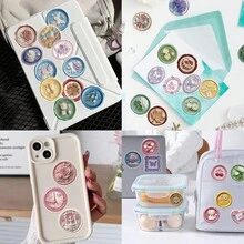 50 Creative Flower Relief Seal PET Transparent Stickers Waterproof DIY Hand Account Notebook Cup Mobile Phone Stickers - Multicolor - View 9