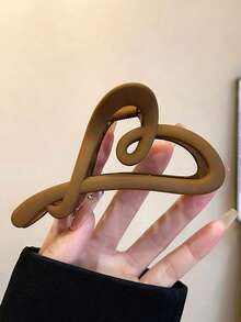 4个/1个 11厘米/4.33英寸 大号 黑色、白色、卡其色、棕色 心形发夹，时尚百搭 优雅简约 哑光塑料发饰，适合日常、休闲、派对、通勤、度假、洗脸、化妆、搭配夏季沙滩发夹 度假发爪 - 彩色 - 查看 7