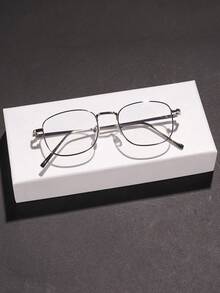 1 PC Men's Square Thin Glasses Frame Lightweight And Durable Metal Frame Transparent And Clear Lenses Suitable For Daily Casual Wear With Glasses Box - Multicolor - View 14
