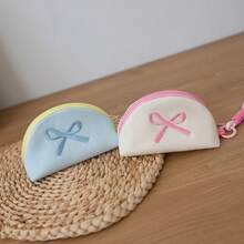 女士口红包、刺绣蝴蝶结手提包、耳机零钱包和卫生巾收纳袋 - 彩色 - 查看 3