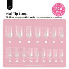 Beetles Tipex Lite Pre-Built Apex Nail Tips Kit, Stiletto Medium, With Tipex Nail Glue,  All-In-One Gel Nail Kit - Square Medium 224pcs (Tipex Nail Kit) - View 3