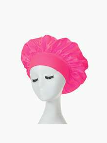 1 pieza Gorro de turbante de satén de color liso para mujer, adecuado para uso diario, gorro para dormir - Caqui - Ver 16