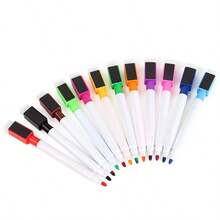 12-Color Whiteboard Markers Set With Erasers And Magnets, Cone Tip, Quick Drying, Waterproof, For Office Use - 12 Colors/set - View 7