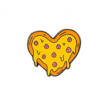 融化的爱披萨珐琅胸针 情人节装饰胸针 饰品 翻领包徽章 珠宝礼物