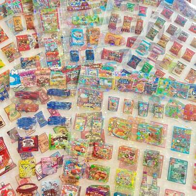 可爱零食贴纸套装——用途广泛的贴纸，适用于剪贴簿、儿童活动手册、DIY文具和手工制作——送给心灵手巧的朋友的贴心小礼物