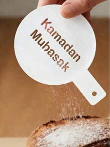 1pc Coffee Themed Spray Stencil, Acrylic Cookie/Cake DIY Mold, Eid Mubarak Party Decor Tool, Customized Kitchen Gift, Home Decor, Cooking Tool, Baking Gift, Elegant Gift, Housewarming Gift, Pizza Lover Gift, Baking Enthusiast Souvenir - Custom Text - View 2