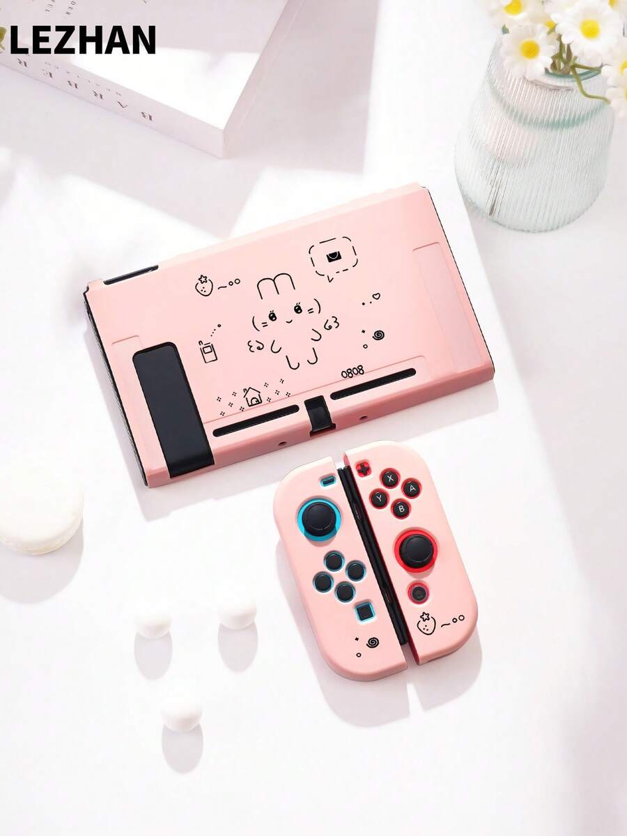 1 chiếc ốp bảo vệ máy Switch hình thỏ hoạt hình dễ thương, phù hợp với Switch OLED/Switch NS, túi đựng máy chơi game Switch, phụ kiện bảo vệ máy chơi game phiên bản mở rộng pin, món quà tốt nhất cho người chơi SWITCH. - Nhiều màu - Xem 1