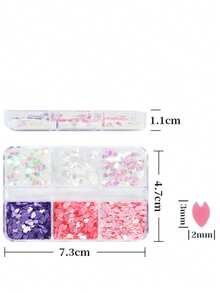 1盒彩色樱花花瓣树脂亮片填充物，适用于珠宝制作、字母钥匙扣树脂模具填充、DIY工艺品制作等。 - 彩色 - 查看 7