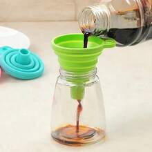 1pc Hot-Selling DIY Foldable Silicone Funnel, Mini Foldable Funnel, A Small Kitchen Gadget - Multicolor Random - View 7