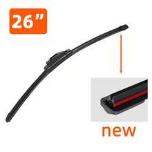 1支双橡胶无框挡风玻璃雨刮片，通用J/U型钩式，适用于13英寸至30英寸汽车前挡风玻璃，汽车配件 - 1PC - 查看 15