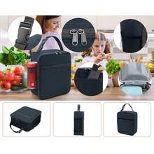 Insulated Lunch Bag - Reusable Lunch Box - Insulated Lunch Container Cooler Bag for WomenandMenandKid Office Work School Picnic Hiking Navy Blue - Azul marino - Ver 2