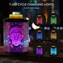 1/2pcs Glass Melted Wax Lamp With 7 Colors LED Color Changing Lamp Candle Lamp Aromatherapy Lamp, Suitable For A Variety Of Room Decorations, Holiday Gifts For Thanksgiving, Halloween, Christmas And Other Holidays, Bulb Not Included - 1PC - View 4