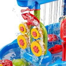 3-Tier Sand and Water Table Toys for Aged 3 4 5 6 7 8 Outdoor Activity Playset Sensory Play Table with Beach Toys Accessories Water Waterfall Birthday Gifts for Toddlers 3-4 3-5 4-6 - Mesa de arena y agua de 3 niveles - Ver 7