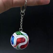 1pc 2026 Commemorative Edition Football Keychain 3D Stereoscopic Keyring Unisex Fan Collection Gift - Multicolor - View 1