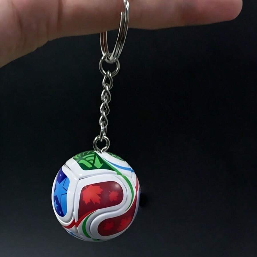 1pc 2026 Commemorative Edition Football Keychain 3D Stereoscopic Keyring Unisex Fan Collection Gift - Multicolor - View 1