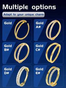 1PC Double-Ear Cartilage Nose Ring Stainless Steel Septum Ring Conch Piercing Jewelry Septum Ring Ear Cartilage Earrings Auricle Tragus Gold Silver 18G 16G 8mm 10mm Women's Daily/Travel/Party/Dance Wear, Mother's Day, Valentine's Day, Christmas, Birthday Jewelry Gift - Double Cartilage Earrings - View 2