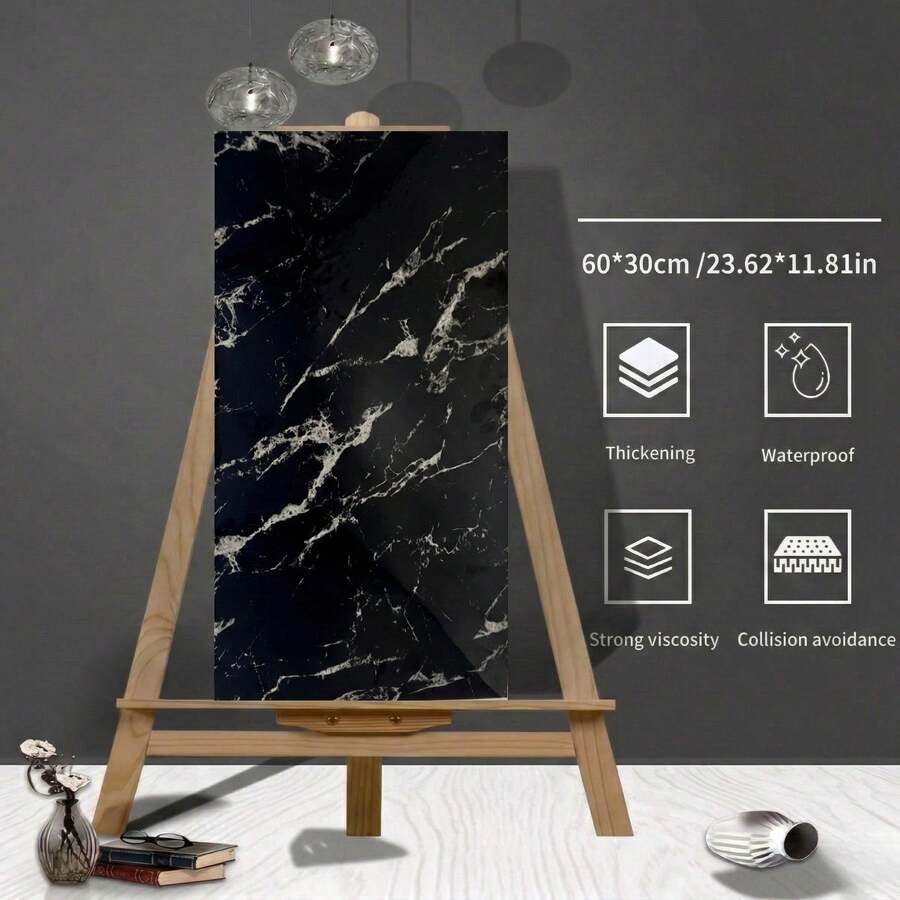 Panel Decorativo Tipo Mármol 30x60 cm para Pared | Caja 20 Piezas | Flexible y Térmico - P-046 - Ver 1