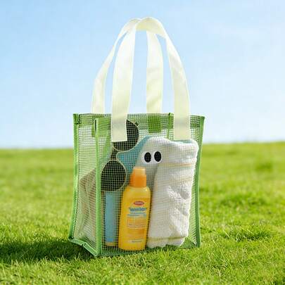 Handbag, Mesh Toiletry Storage Bag. Ideal For Spring, Summer, And Autumn Outdoor Excursions And Picnics, Allowing You To Store Sun Protection Items And Other Personal Belongings.