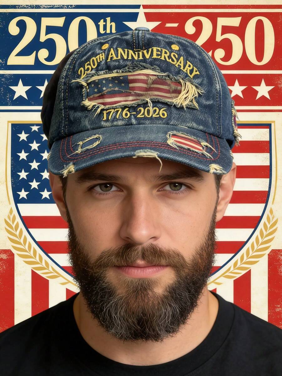1pc Men's Baseball Cap Men's 250th Anniversary Of The United States 1776-2026Patriotic Baseball Cap,The 250th Anniversary Of The Founding Of The United States On July 4th Casual Dad Hat Unisex Outdoor Baseball Cap - Multicolor - View 1