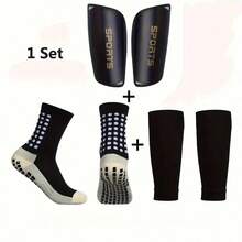 Bộ dụng cụ thể thao bóng đá 7 món, bao gồm: ống giữ ấm chân bằng silicon, tất dệt kim, bảo vệ ống chân, băng đô thể thao, ba lô dây rút, băng nén cổ tay co giãn và băng dính thể thao. Màu trơn, có thể giặt tay/máy. Món quà Giáng sinh tuyệt vời dành cho gia đình và bạn bè yêu thích bóng đá và thể thao ngoài trời. - Nhiều màu - Xem 12