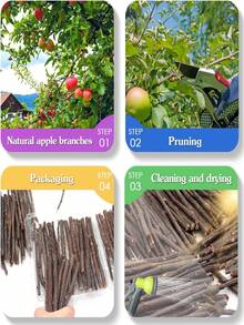 250克天然苹果木棒，高品质木制磨牙玩具，适用于豚鼠、兔子、仓鼠、沙鼠、龙猫和其他小型啮齿动物。 - 青草味1件 - 查看 3