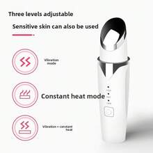 Warm Vibration Eye Massager With 42°C Heating, Anti-Aging Eye Wrinkle Remover Tool, Portable Eye Care Device For Puffiness And Dark Circles - trắng - Xem 3