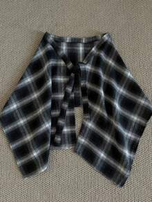 女士格子假叠层衬衫下摆，高腰系带裙摆延长器，休闲百搭连衣裙假下摆 - 彩色 - 查看 13