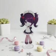 1pc Gradient Color Pigtail Girl & Black Hair Pigtail Girl In Maid Outfit Detachable Main Character Standee With High-End Interchangeable Base. Simple Assembly, Unique Decor Item And Great Gift Choice. - متعدد الألوان - مشاهدة 6