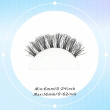 10 Pairs Natural Fluffy Faux Mink Lashes, Soft 3D Handmade False Eyelashes, Suitable For Daily Makeup, Fresh & Natural, 6-16mm - Black - View 7