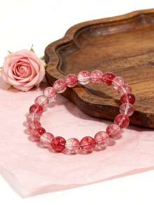 YAUKIA Natural Red Phantom Vitality Crystal Bracelet , Courage And Endurance , Emotional Calming Boho Style Healing Meditation , Fashionable Unisex Jewelry , Perfect Gift For Mother'S Day And Father'S Day. - Multicolor - View 2