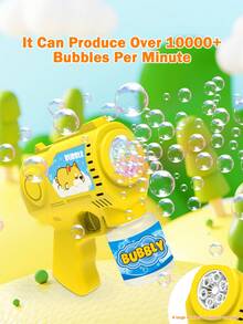 Cute Cartoon Bubble Gun With LED Lights, Automatic Bubble Blower Toy, 4 Color Options, Suitable For Birthday Parties And Outdoor Games (Batteries And Bubble Solution Not Included) - Multicolor - View 4