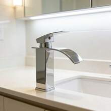 1pc Bathroom Faucet - Elegant Stainless Steel Single Hole Faucet, Single Handle Bathroom Faucet Suitable For 1-Hole Or 3-Hole, RV Sink Camping House Bathroom Faucet, Black Gold Single Hole Bathroom Faucet, Brushed Gold Bathroom Faucet - Silver - View 5