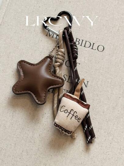Fashionable & Unique Coffee Star Knot Bag Charm/Pendant