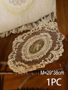 1/2/4Pcs Vintage French Elegant Lace Placemat, Hand Embroidered Table Mat & Chinese Style Tablecloth, Dining Table Room Decor, For Wedding Party Christmas Holiday Ornament, Autumn Household Essentials & Exquisite Gift - Multicolor - View 14