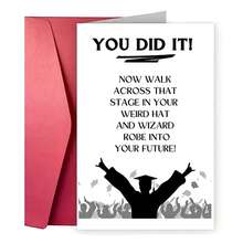 1pc Cartoon Graduation Card, Class Of 2026, Proud Of You, Encouragement, Well Done, Perfect For Friends, Teachers, Classmates - White Paper, Grad Theme - One Size Fits All - View 4