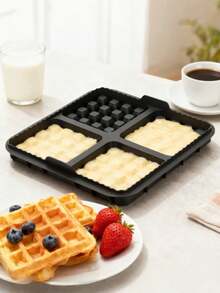1pc Square Waffle Mold - Non-Stick Baking Tray Suitable For Most 4-7L Air Fryers | Reusable Belgian Waffle, Pancake And Egg Baking | Dishwasher - View 3