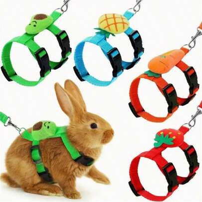 Rabbit Cat Harness And Leash Set Adjustable Pet Lead Leash For Small Animals Ferrets Piggies Hedgehogs Outdoor Walking