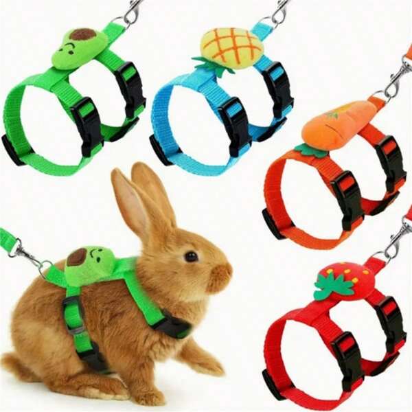 Rabbit Cat Harness And Leash Set Adjustable Pet Lead Leash For Small Animals Ferrets Piggies Hedgehogs Outdoor Walking