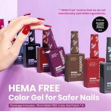 Beetles 15ML 6 Colors  HEMA-Free Pastel Gel Polish - Fairy Tale Dream, Pastel Yellow Pink Blue Purple, Colorful Bottle, Soak Off UV LED Manicure - 15ML 6 Màu Hema Không Chứa Chất Hema Phong Cách Quý Ông Đêm Cao - Xem 2