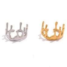 Uself 2 piezas/1 pieza Anillos de acero inoxidable para mujer, joyería apilable personalizada de moda, adecuada para uso diario, fiesta, regalo del Día de la Madre, joyería gruesa - Multicolor - Ver 8