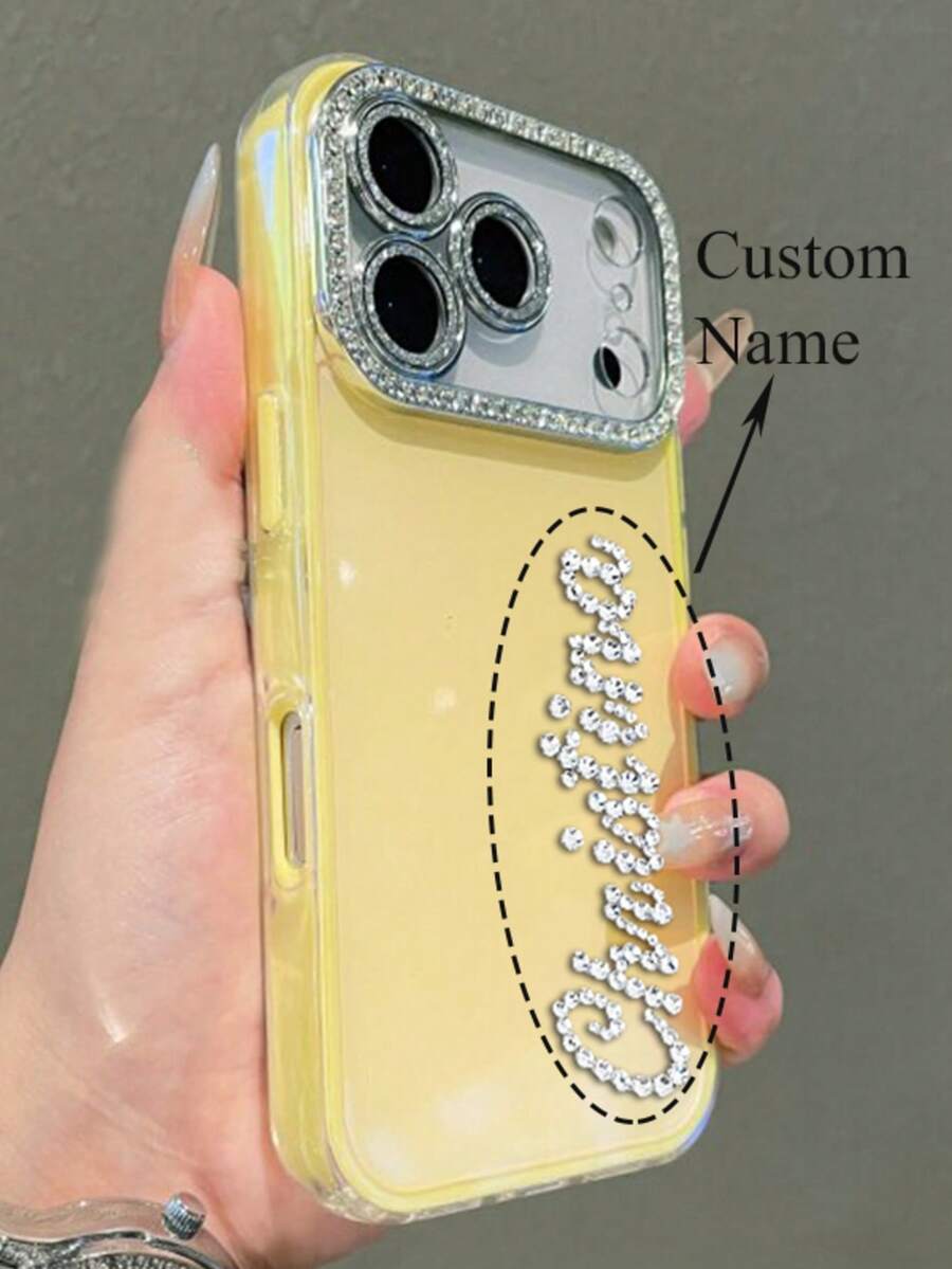 [Customized] Personalized Glitter Luxury Custom Rhinestone Name Star Cat Ear Phone Case For IPhone 17 Pro Max, 17 Pro, 16, 15, 14, 13, 12, 11 Pro Max, 16, 15 Plus