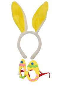 耳饰头箍和眼镜套装，可爱派对拍照道具，成人节日服装配饰 - 彩色 - 查看 11