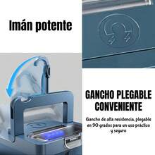 AGUILAMEX Lámpara ventilador de escritorio recargable Luz LED magnético 2 en 1para acampar al aire libre Portátil Mini ventilador de escritorio con luz LED Batería de 2400 mAh carga por USB, con gancho, para acampar, hogar, oficina Versátil Sin soporte - Agua verde azul - Ver 9