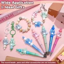 12pcs/Set Cute Silicone Dinosaur Beads, Suitable For Pen, Bracelet, Keychain Crafts (Not Mixed, 1 Set Teddy Bear, 1 Set Hedgehog) - Multicolor - View 6