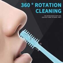 [12-Pack]Double-Sided Nose Hair Trimmer Set + Soft Cleaner | Stainless Steel & ABS | Pastel Colors (Deep Green, Sky Blue) | 360° Rotation, Battery-Free | Travel-Friendly For Men/Women - Nose Hair Knife - View 6