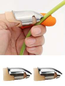1/2pcs Thumb Knife With Finger Sleeve, Stainless Steel Thumb Harvesting Tool For Beans, Tea Leaves And Other Crops, Portable And Easy-To-Use Gardening Tool - Multicolor - View 6