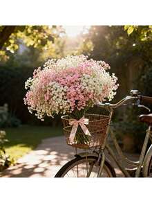 100 bông hoa baby's breath nhân tạo, màu trắng và hồng, hoa giả dùng để trang trí nhà cửa, bàn làm việc, tự tay cắm hoa, trang trí đám cưới và tiệc tùng, trang trí sân vườn trong nhà và ngoài trời. - Trắng Hồng - Xem 5