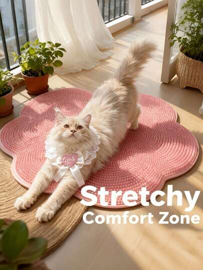 1件装猫咪梳毛垫/猫窝垫，自带绒毛，底部防滑设计，四季皆宜，适合大型猫、幼猫和中型猫，材质耐用，猫窝/猫垫，猫毛护理用品，宠物完美礼物