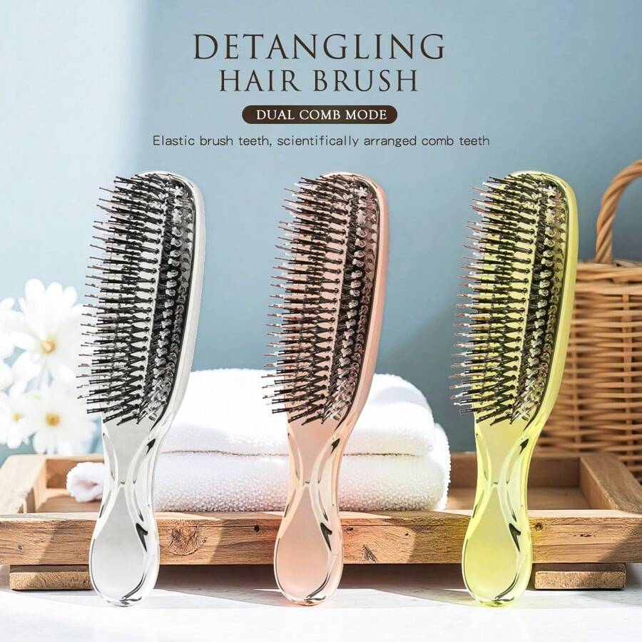 MASTERLEE 1pc Zeus Anti-Static Hair Brush, Soft Nylon Bristles For Scalp Massage, Suitable For Wet Or Dry Hair, Washable, Comfortable Handle, Hair Styling Accessory For All Hair Types
